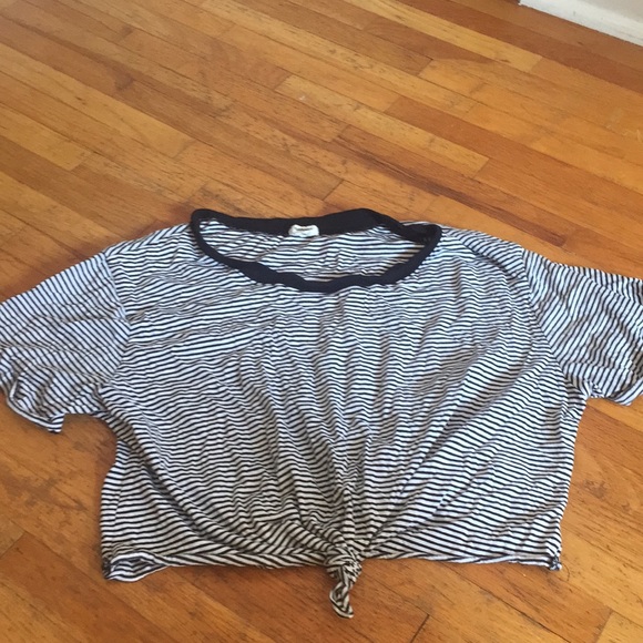 Stripped cropped t shirt - Picture 1 of 1